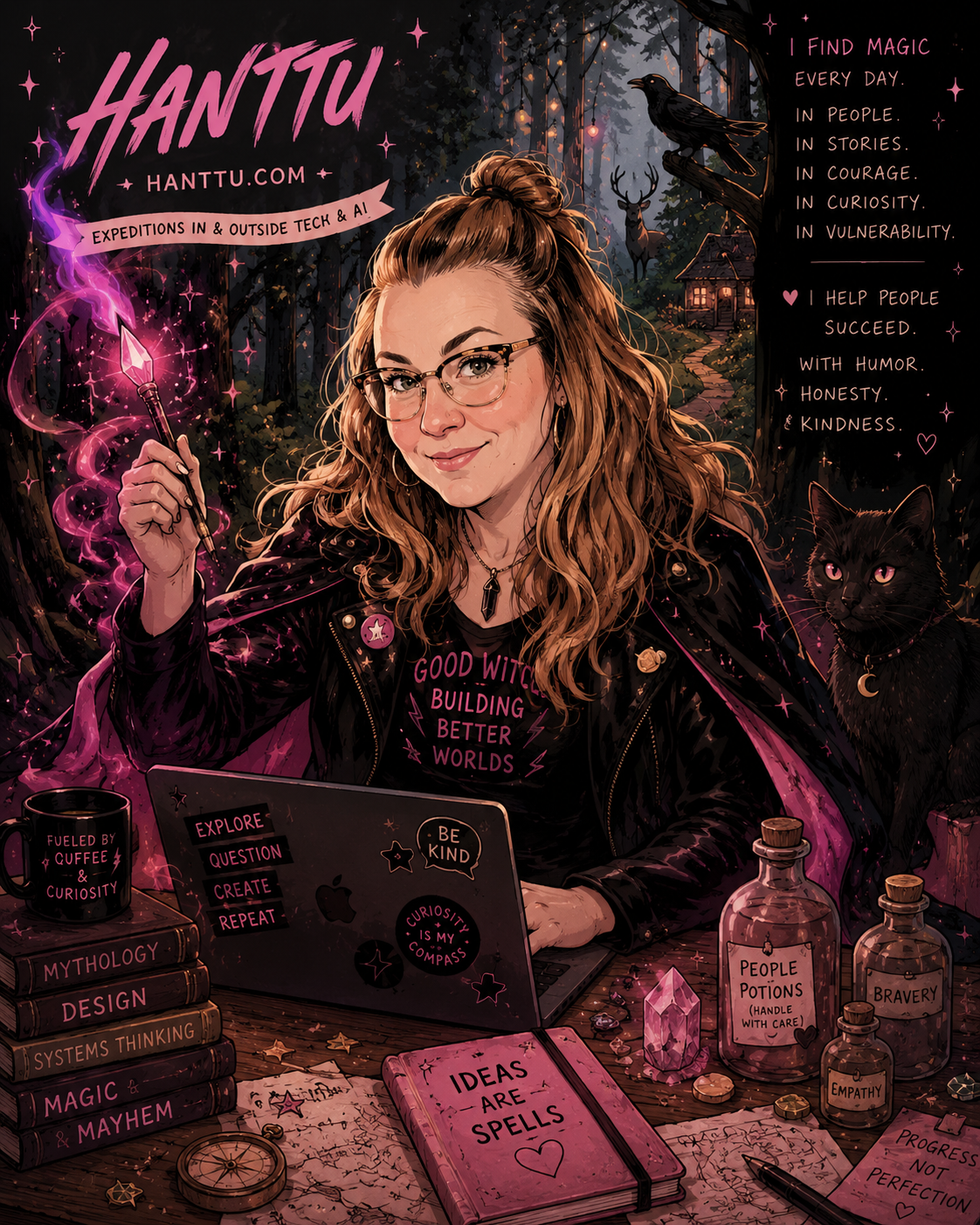 Hanttu — the curious witch of the digital forest